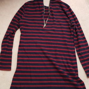 Striped top with half zip